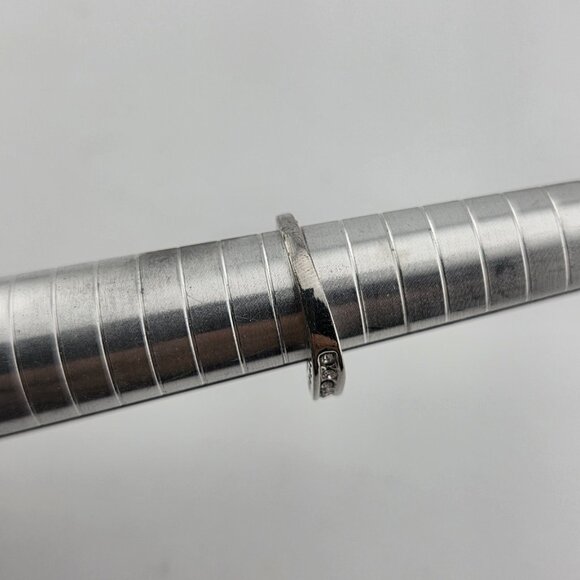 Sterling Silver Plated Ring CZ Cubic Zirconia Wedding Band Size 6.6 - Picture 2 of 6